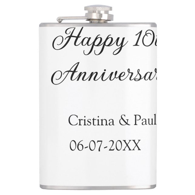 Cantil Feliz 10º aniversário, simples nome de casamento m (Frente)