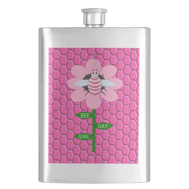 Cantil Feliz Bumblebee de Aniversário Rosa (Frente)