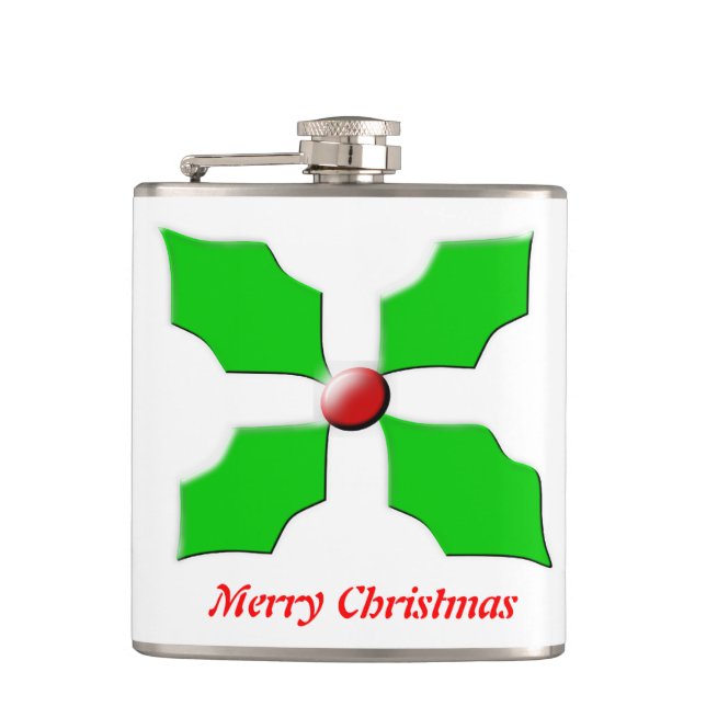 Cantil Feliz Natal Holly - Frasco Personalizável (Frente)