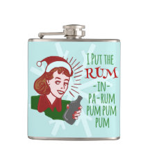 Feliz Natal Retro Rum Bebendo Feriado de Mulher