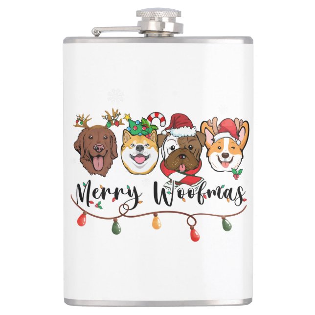 Cantil Feliz Woofmas Typografia Flask (Frente)