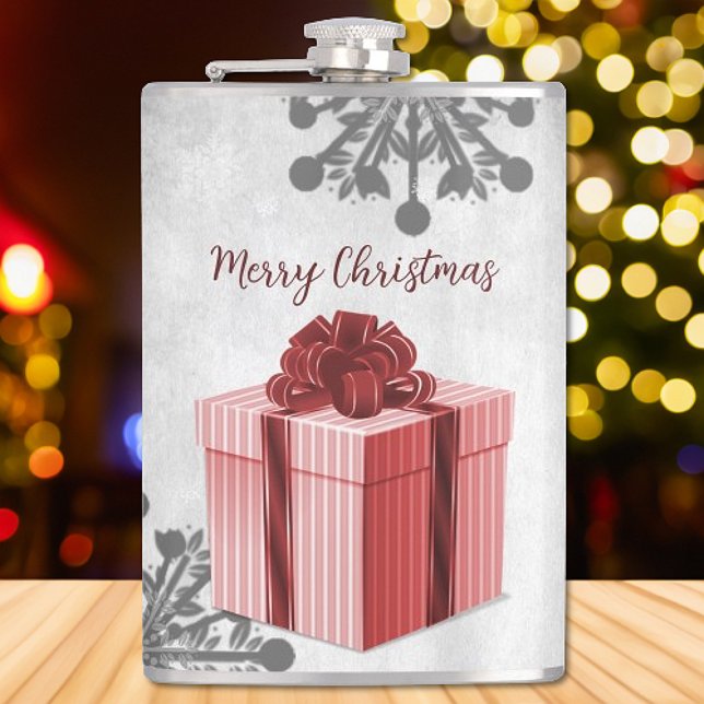 Cantil Feriado de Natal Vermelho (Red Christmas Gift Holiday Flask)