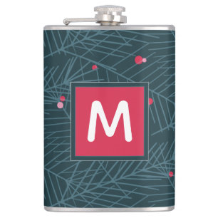 Cantil Feriado Personalizado do Monograma Modern Spruce e