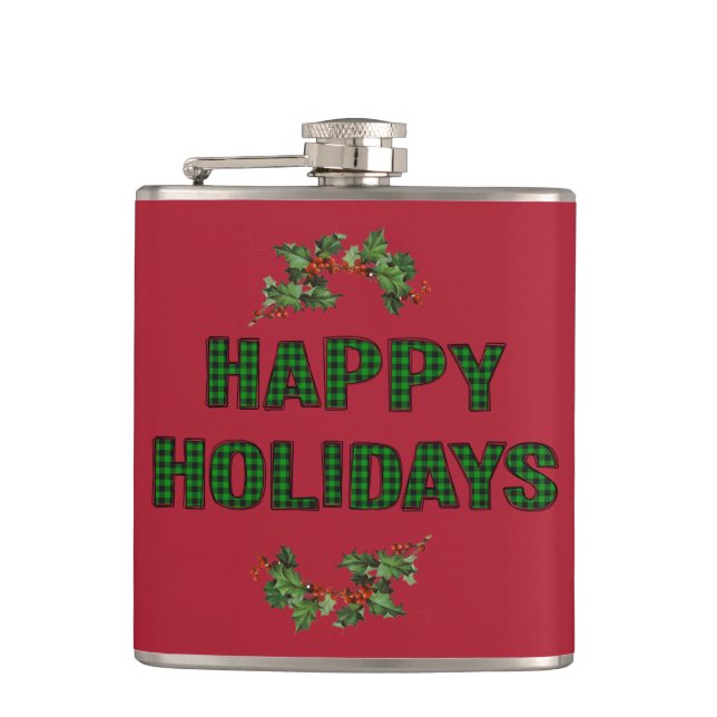 Cantil Feriados Felizes, Vinyl Wraps Flask (Frente)