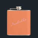 Cantil Festa de casamento de Nome Elegante Laranja Cor-de<br><div class="desc">Comemore em estilo com este balão cor-de-rosa e laranja com uma letra elegante. Perfeito para festas de solteira, chás de panela e presentes de damas de honra, este design de na moda faz uma manutenção memorável. Uma escolha de excelente para favores de festa de casamento, viagens de meninas, ou uma...</div>