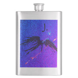 Cantil Figura alada escura voando pelo espaço