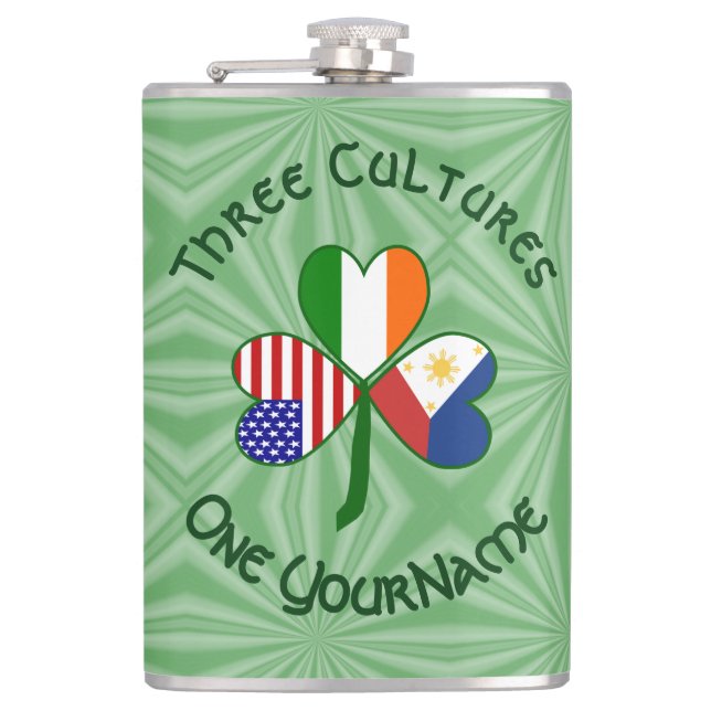 Cantil Filipino Irish American Flagres Shamrock Personali (Frente)