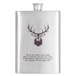 Cantil Flachmann mit Hirsch "Leitspruch" / Hip flask deer