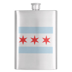 Cantil Flag of Chicago, Illinois Hip Flask
