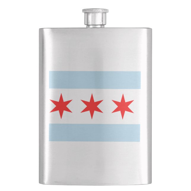 Cantil Flag of Chicago, Illinois Hip Flask (Frente)