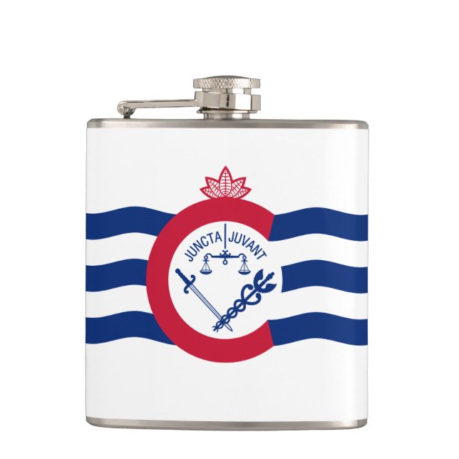 Cantil Flag of Cincinnati, Ohio Hip Flask (Frente)