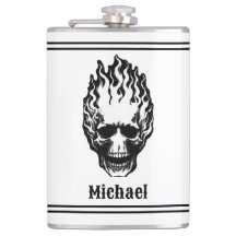 Flaming Skulls Personalized