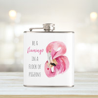 Flamingo, Cor de Água Rosa Moderna, Com Citação