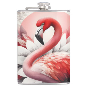Cantil Flamingo na Arte Flor Vermelha e Branca