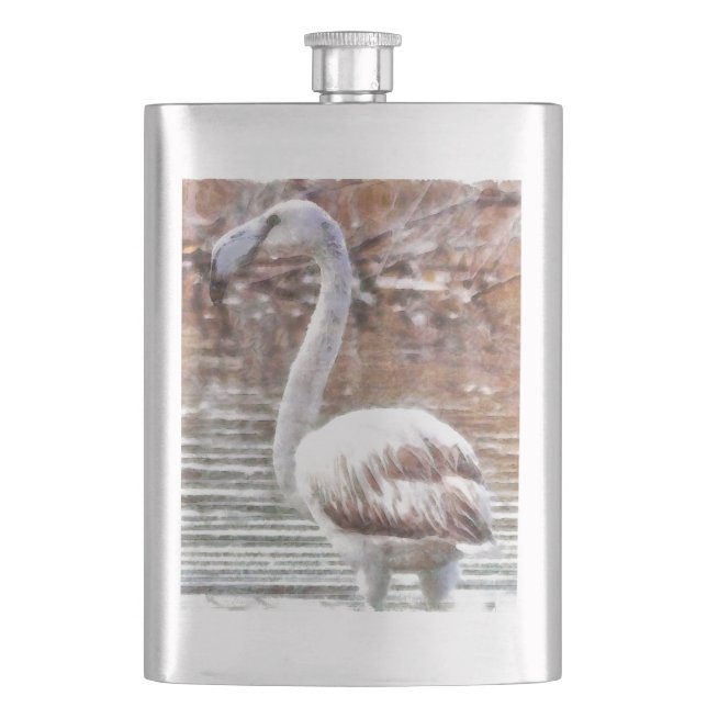 Cantil Flamingo Watercolor Exótico (Frente)