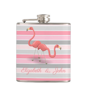Cantil Flamingos Fofos, Listras, Personalizado