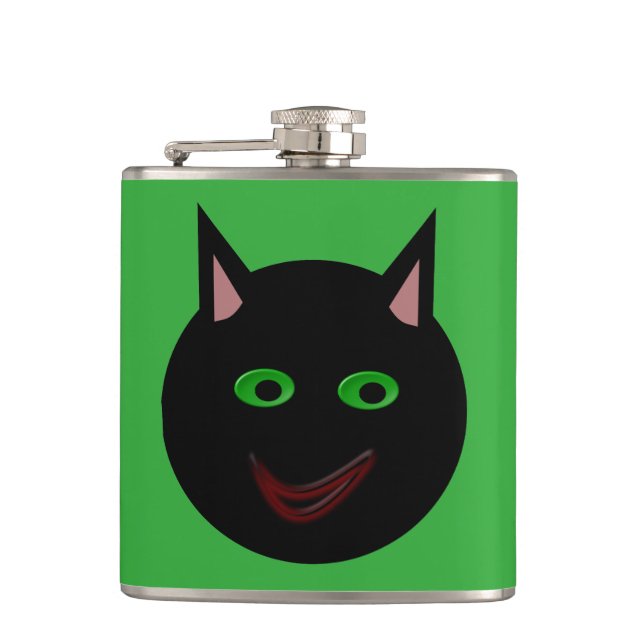 Cantil Fláscara de Gato Preto Halloween (Frente)