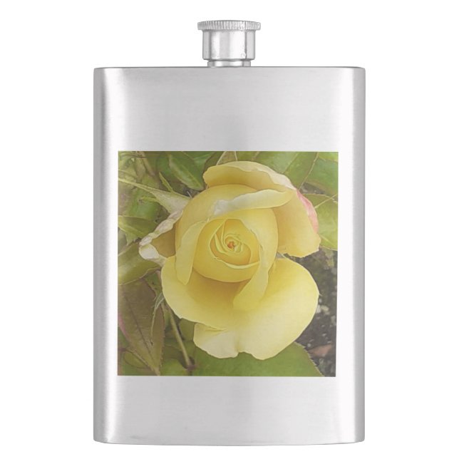 Cantil Flask Clássico de Rosebud Amarelo (Frente)