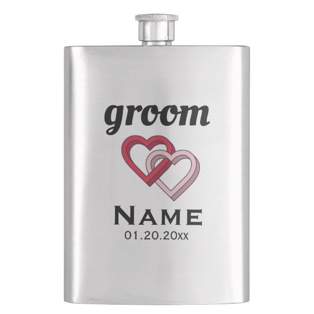 Cantil Flask Clássico do Groom Personalizado (Frente)