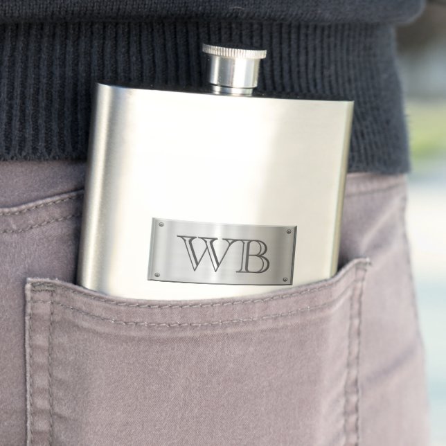 Cantil Flask com Iniciais na Placa de Nome (In loco)