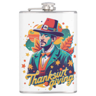 Cantil Flask de Ação de Graças, Engraçado, Dri de Ação de