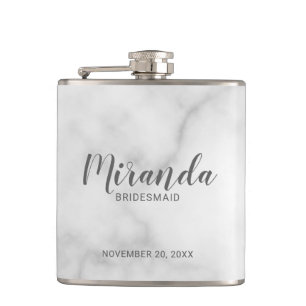 Cantil Flask de Bridesmaid Personalizado de Script Modern