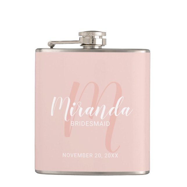 Cantil Flask de Bridesmaid Personalizado de Script Modern (Frente)