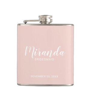 Cantil Flask de Bridesmaid Personalizado de Script Modern