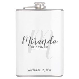 Cantil Flask de Bridesmaid Personalizado de Script Modern