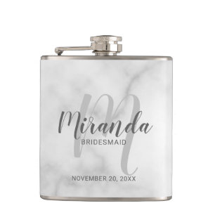 Cantil Flask de Bridesmaid Personalizado de Script Modern