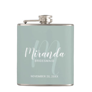 Cantil Flask de Bridesmaid Personalizado de Script Modern