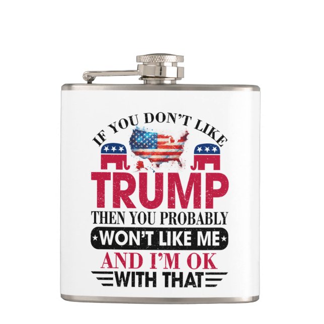 Cantil Flask Engraçado do Apoiador Trump (Frente)