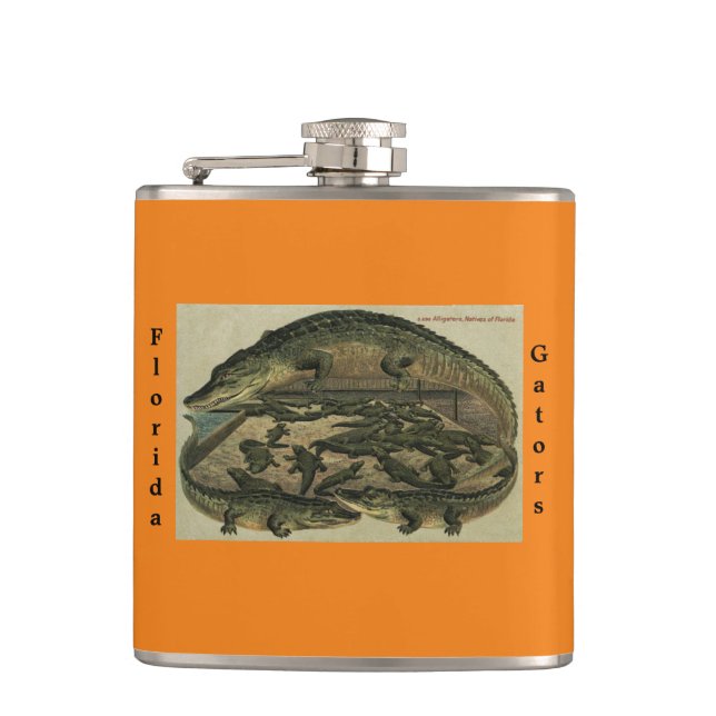 Cantil Flask Gators Flask. Envolta em Vinil (Frente)