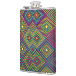 Cantil Flask hip colorido com um geométrico vibrante