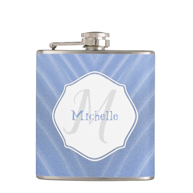 Cantil Flask Personalizado das ondulações de areia azul (Frente)
