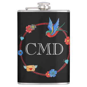 Cantil Flask Personalizável Boho Bluebird