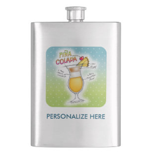 CANTIL FLASK SEM FIO, PINA COLADA RECIPE COCKTAIL ART