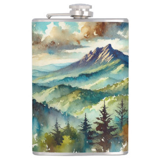Cantil Flask with Mountain Landscape Design - Adventure-R