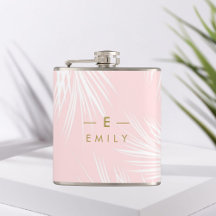 Flasque Tropical Pink, Cadeau Demoiselle d'honneur