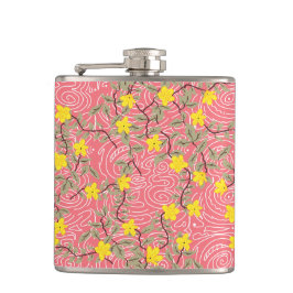 Cantil Flor amarelo jasmim no rosa coral