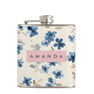 Cantil Flor Azul Pastel Personalizado