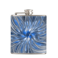 Flor de Arte Fracionada com Cinza Azul abstrato