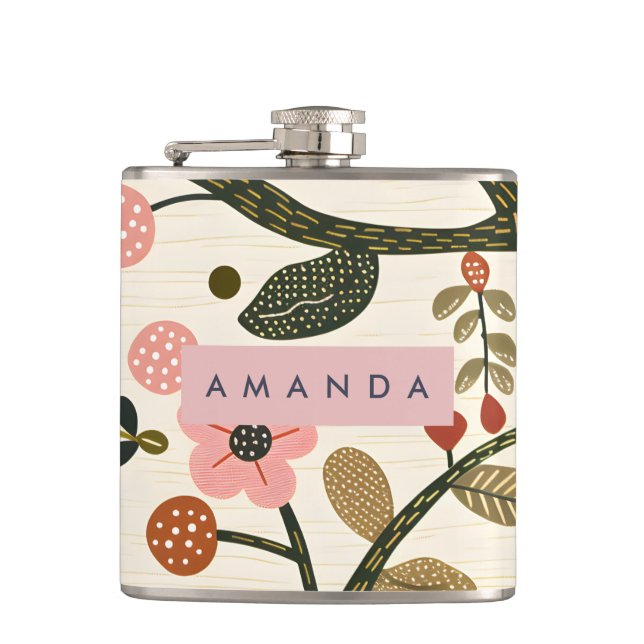 Cantil Flor de Outono Retro Caprichosa Personalizada (Frente)