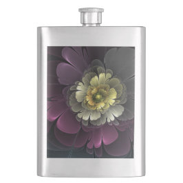 Cantil Flor Fractal Abstrata Moderna Purpura Cinza Khaki