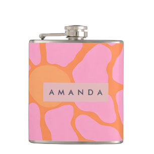 Cantil Flor Retro Personalizada de Laranja e Rosa Groovy