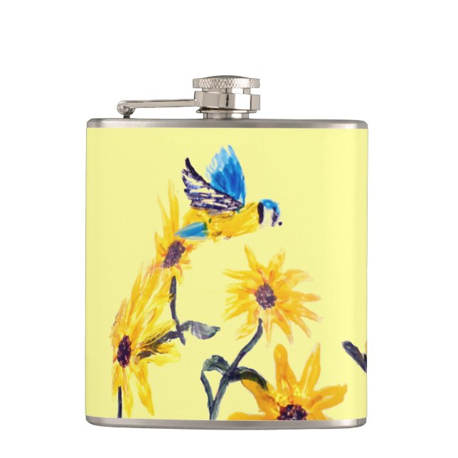 Cantil Floral Bird Art Amarelo Girassóis (Frente)