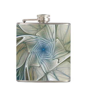 Cantil Floral Dream Pattern Abstrato Blue Khaki Fractal