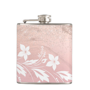 Cantil Floral elegante rosa de ouro de gradiente moderno