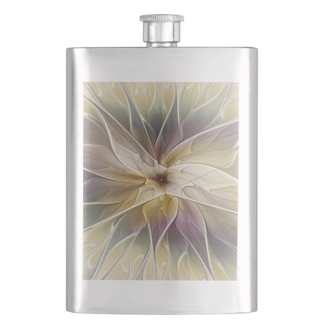 Cantil Floral Fantasy Dourada Eggplant Abstrato Art Fract (Frente)