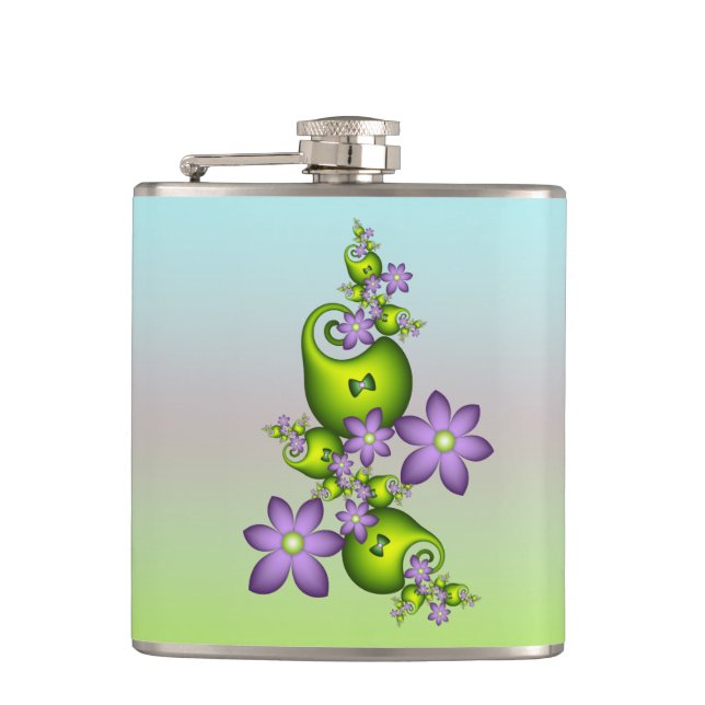 Cantil Floral Fantasy Lilac Flores Verde Formas Fractais (Frente)